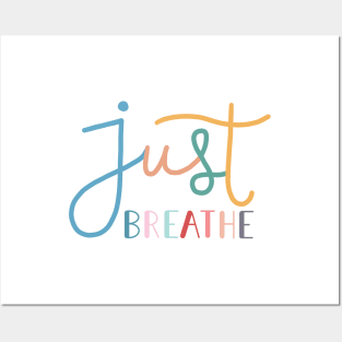 Just Breathe Rainbow Posters and Art